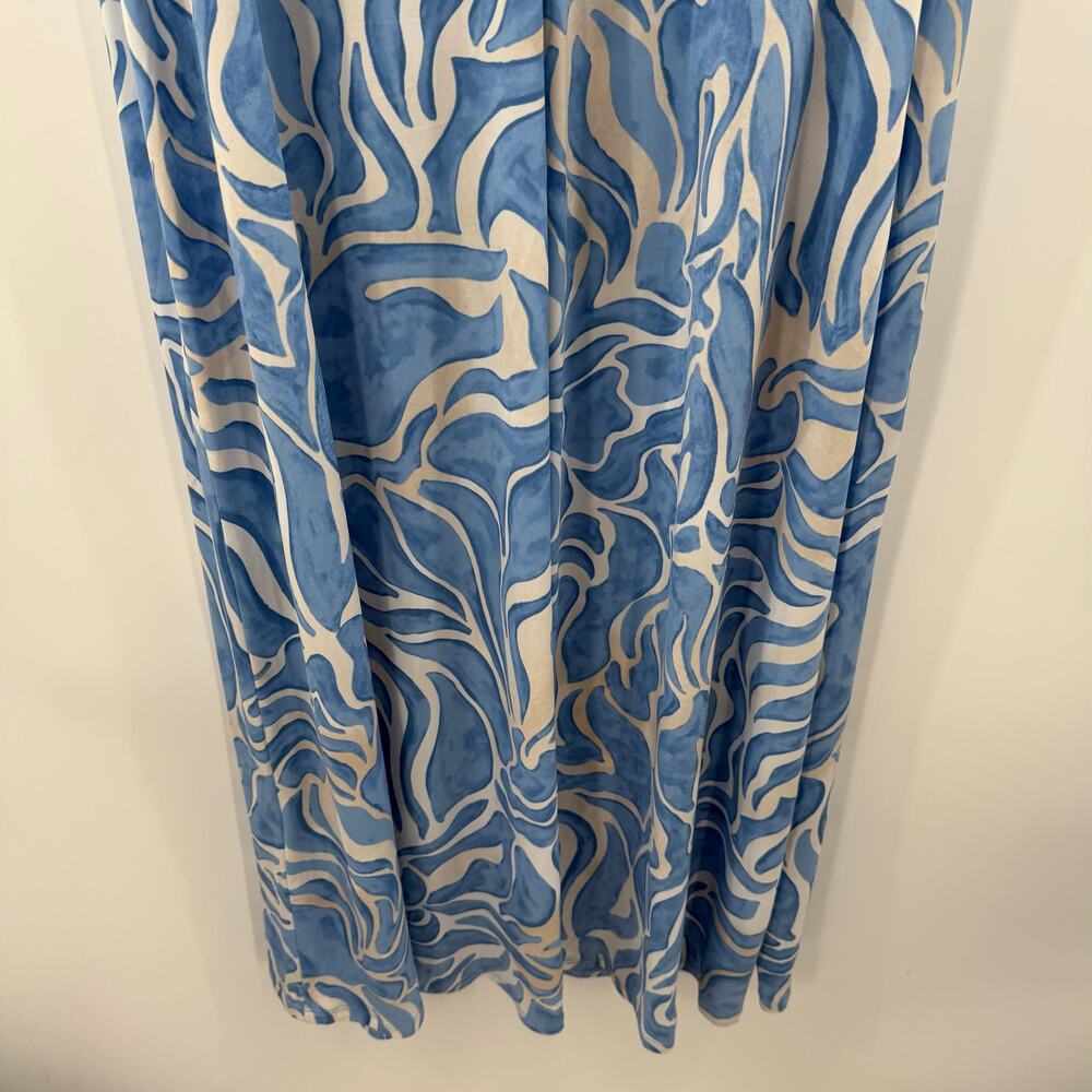 Maggy London Dress Women's SZ 10 NWT Maxi Blue Empire Waist Sleeveless Keyhole - Picture 13 of 16
